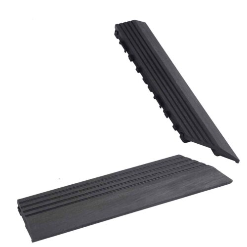 charcoal composite deck tile corner trim